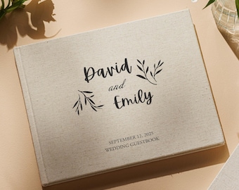 Livro de assinaturas de casamento personalizado, livro de assinaturas de recepção em linho personalizado, álbum de fotos para assinatura de casamento, lembrança de noivado e aniversário.