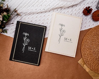 Personalized wedding vow books set of 2, custom wedding vow booklets, luxury speech notebook for bride and groom, couple engagement gift