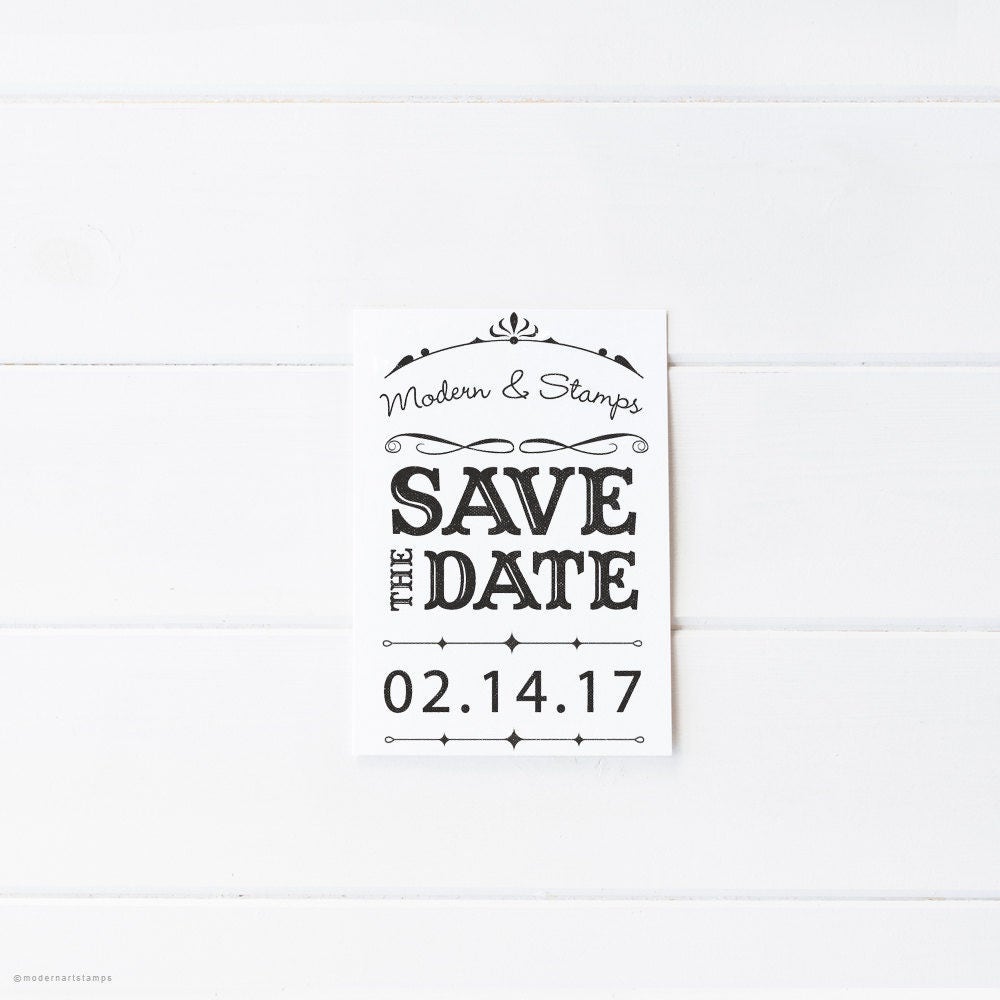 Custom Wedding Stamp Save the Date Stamp Custom Rubber Etsy