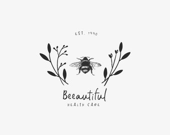 Bee Stamp, Wreath Stamp, Custom Stamp, Custom Rubber Stamp, Personalized Stamp, Vintage Stamp C258