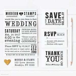 Wedding Invitation Stamp Suite, Custom Wedding Stamp, Wedding Invitation Stamp, Wedding Invitation Suite, Custom Stamp, Custom Rubber Stamp image 1