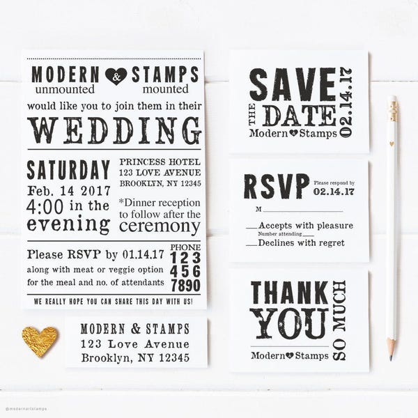 Wedding Invitation Stamp Suite, Custom Wedding Stamp, Wedding Invitation Stamp, Wedding Invitation Suite, Custom Stamp, Custom Rubber Stamp