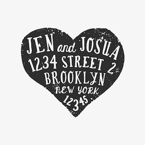 Custom Return Address Heart Stamp   Personalized Stamp   Wedding Stamp   Custom Rubber Stamp   Heart Stamp - C387