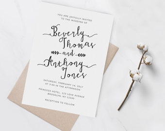 Calligraphy Wedding Invitation Stamp - Custom Wedding Stamp - Custom Stamp - Custom Rubber Stamp - Personalized Stamp - W26