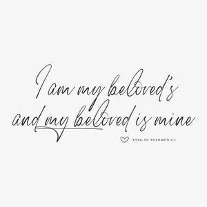 Wedding Stamp I am my beloved and my beloved is mine stamp Bible Verses about Love Custom Rubber Stamp Custom Stamp Elegant C269 image 1