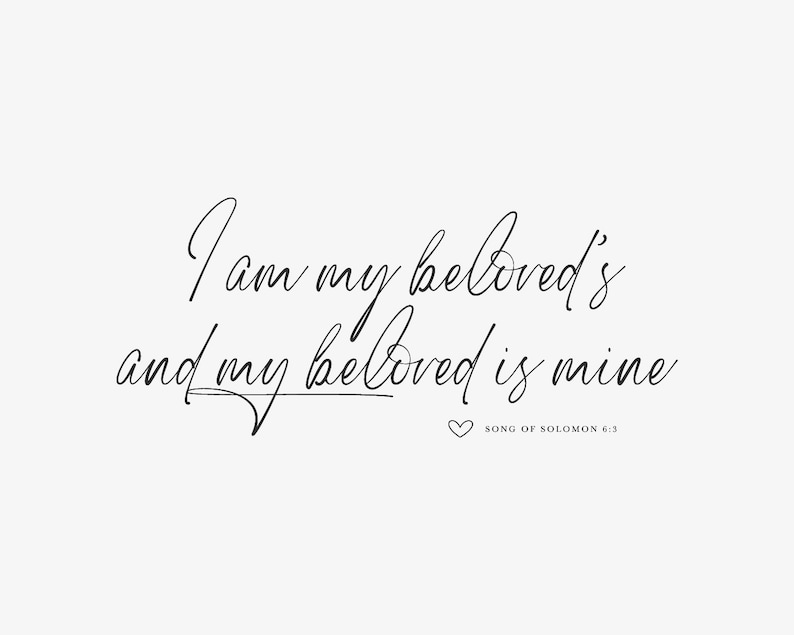 Wedding Stamp I am my beloved and my beloved is mine stamp Bible Verses about Love Custom Rubber Stamp Custom Stamp Elegant C269 image 1