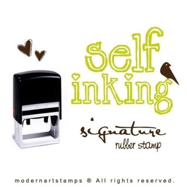 Custom SELF INKING Signature or Website Rubber Stamp