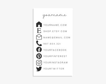 Social Networking Stamp   Social Media Stamp  Business Stamp  Custom Rubber Stamp  Custom Stamp  Personalized Stamp  Contact Info Stamp C263