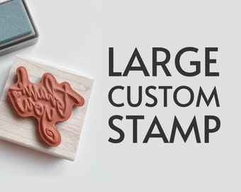 Large Custom Stamp for Business with your Logo - Large Stamp for Bag or Box - Personalized Rubber Stamp