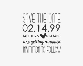 Save the Date Stamp - Wedding Invitation Stamp -  Custom Wedding Stamp - Custom Rubber Stamp - Custom Stamp - Personalize Stamp - C408