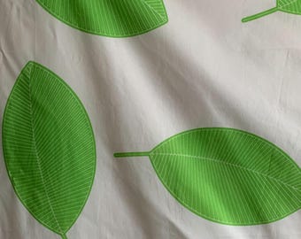 Marimekko Stilla 2006 Curtain Panel, Excellent Condition, Modern Fabric Print, Green Leaves Fabric, Scandinavian Design 56" W x 61.5"L