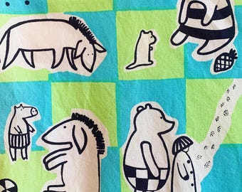 Rare Marimekko Nalle Fabric Panel: Maija Isola Winnie the Pooh Nursery Decor