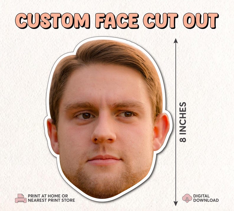 Groom Face Cut Out Custom Face Cut Out Face on a Stick Prop Photo Face ...