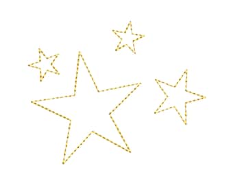 Broderimonogram med stjärnkonstellation i 3 stygnstilar, 5 storlekar, digital broderimaskinfil, stjärnbroderimotiv för barn