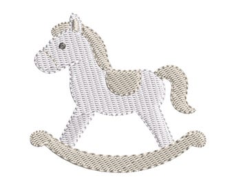 Baby Embroidery Design: Rocking Horse, 6 Sizes, Machine Embroidery Designs, Digital Embroidery File, Embroidery Design Files, Machine Files