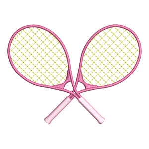 Crossed Tennis Rackets Embroidery Monogram File, 5 Sizes, Digital Embroidery Machine File, Sports Tennis Theme Motif Logo, Instant Download