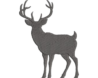 Diseño de bordado de ciervo macho / Archivo para máquina de bordar de caza de ciervos / Astas de ciervo de cola blanca / Diseño de bordado de caza de vida silvestre / Descarga instantánea