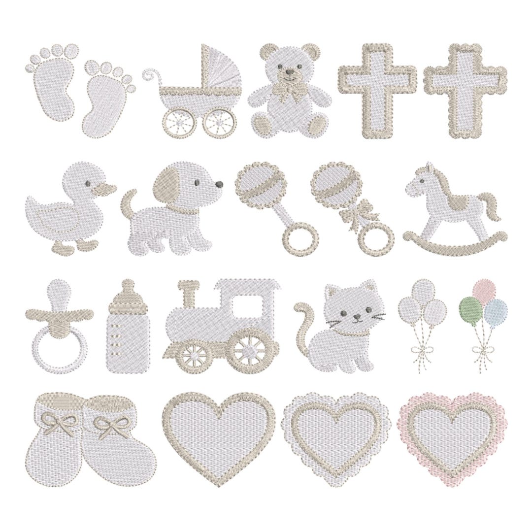 Luxe Baby Embroidery Designs Set: 15 Coordinating Designs, 6 Sizes ...