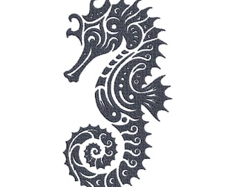 Diseño de bordado de caballito de mar en filigrana / Archivo para máquina de bordar / Descarga digital / Bordado de animales marinos / Archivos de bordado digital