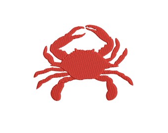 Archivo de monograma de bordado de cangrejo, archivo de máquina de bordado digital, bordado de criaturas marinas, bordado de mariscos, bordado de animales