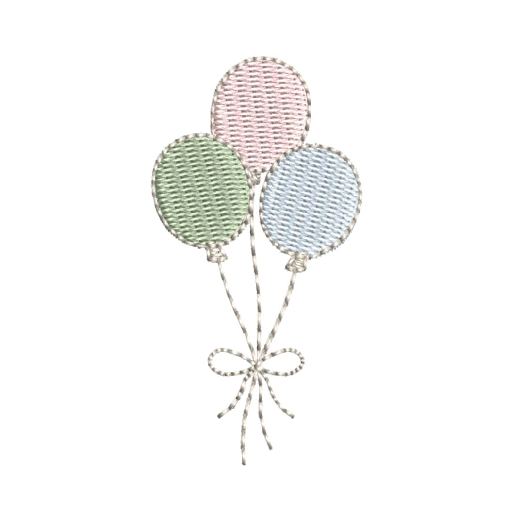 Balloons Embroidery Design: 2 Styles in 6 Sizes, Machine Embroidery ...