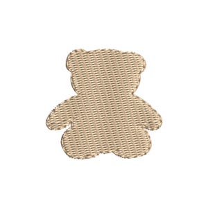 Op de afbeelding: Een bruine teddybeer omtrek, een eenvoudig ontwerp voor borduren of appliceren.