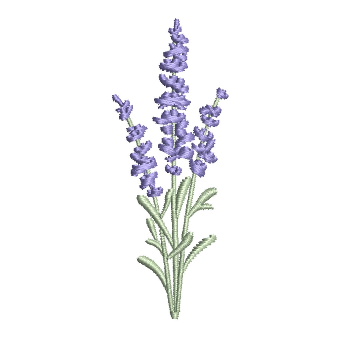 Lavender Embroidery Design | Botanical Lavender Flower Machine ...