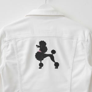 Diseño de bordado de caniche / Archivo de bordado a máquina de perro / Elegante silueta de caniche / Descarga instantánea imagen 5