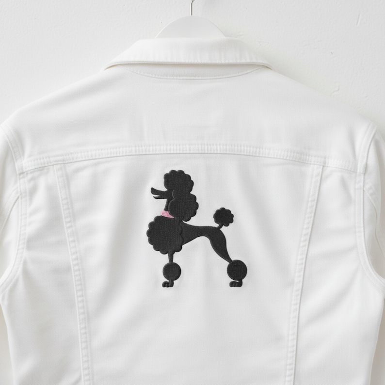 Diseño de bordado de caniche / Archivo de bordado a máquina de perro / Elegante silueta de caniche / Descarga instantánea imagen 5