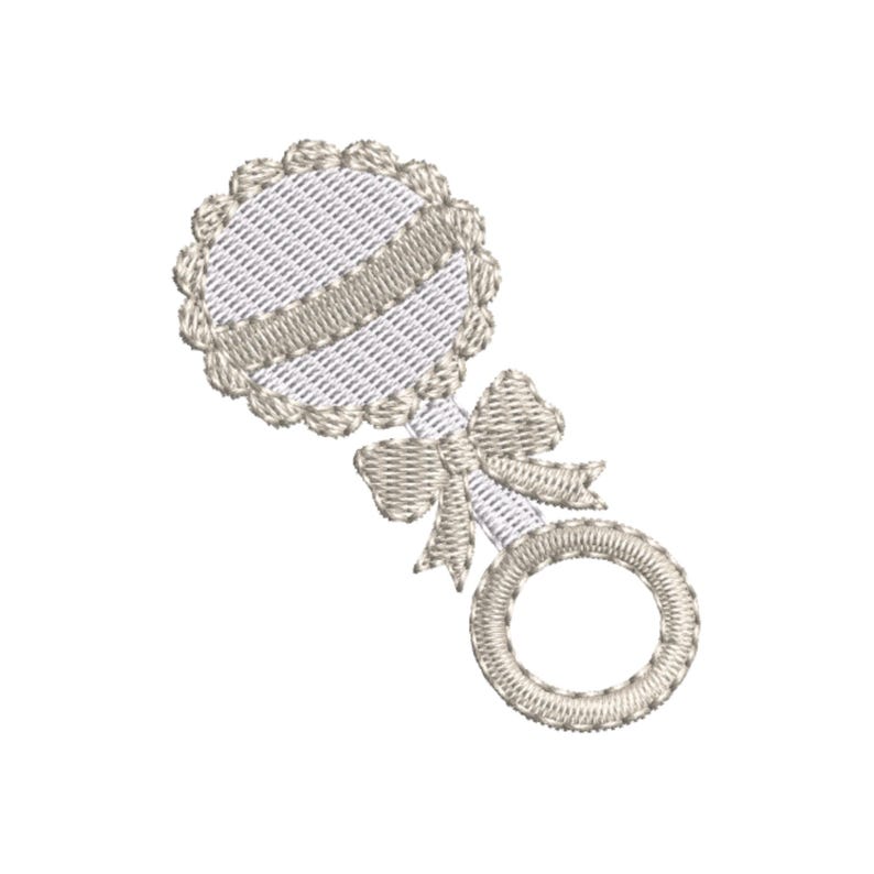 Baby Embroidery Design: Baby Rattle, 2 Styles in 6 Sizes, Machine ...