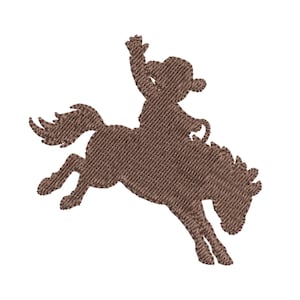 Kids Western Bucking Bronc Embroidery Design | Rodeo Bronco Rider Machine Embroidery File | Kids Cowboy Horse Silhouette | Digital Download