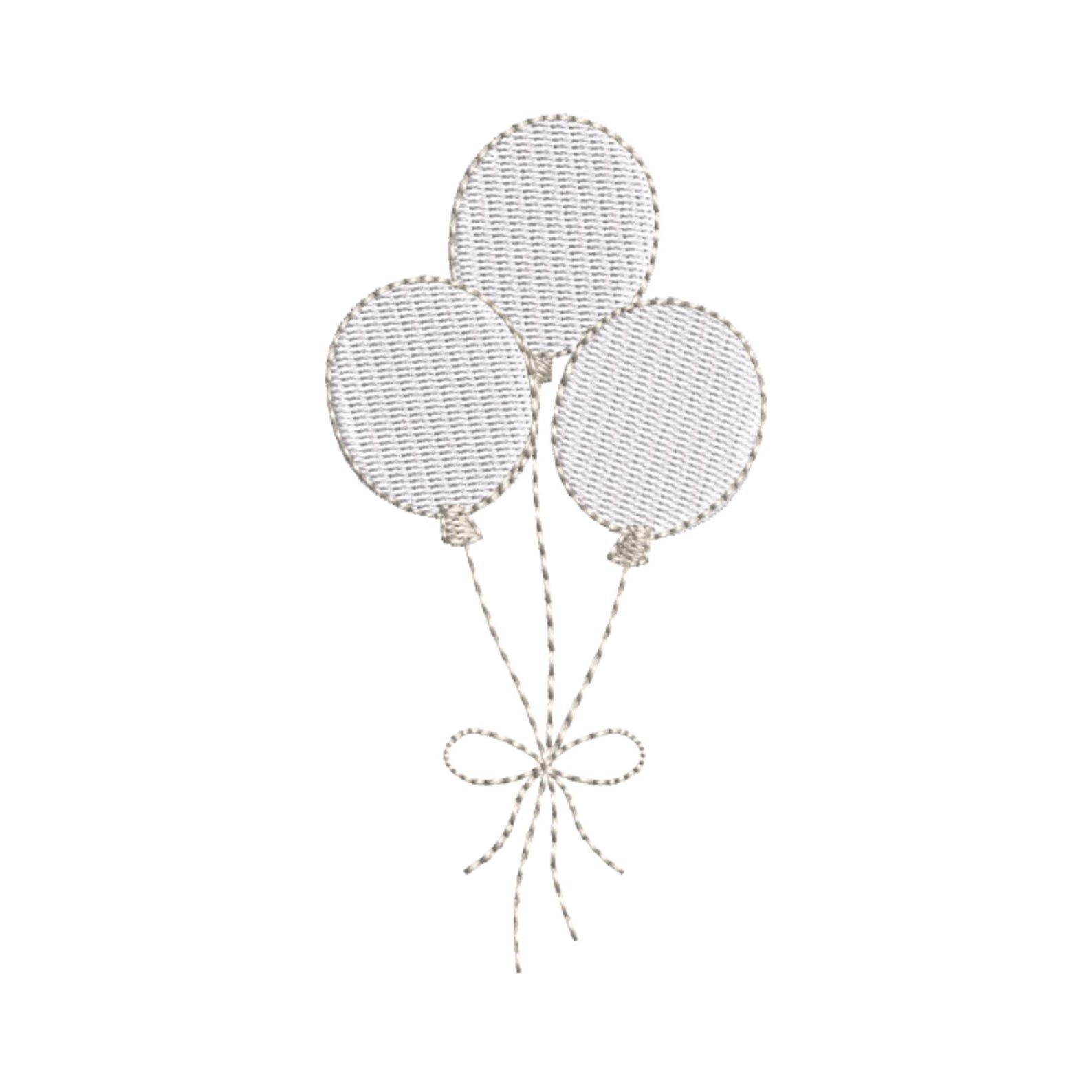 Balloons Embroidery Design: 2 Styles in 6 Sizes, Machine Embroidery ...