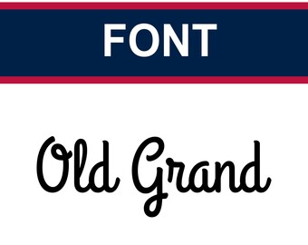 Font: “Old Grand” Embroidery Monogram File, 4 Sizes, Vintage Handwritten Script Font, Punctuation included, Embroidery Digital Machine File