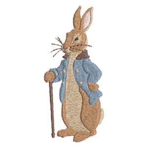 Sir Peter the Rabbit Easter Bunny Embroidery Design | Storybook Bunny Machine Embroidery File | Baby Design | Instant Digital Download