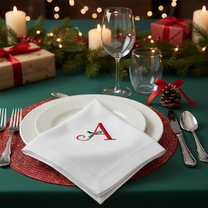 Holly Monogram Christmas Embroidery Font | 2 Styles | Holiday Embroidery Machine File | Script Lettering Design | Digital Download image 5