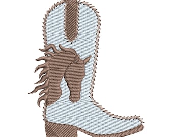 Motif de broderie botte western | Fichiers de broderie Machine de botte de cow-boy de cow-boy | Conception de rodéo pour enfants | Botte de cow-boy | Téléchargement numérique