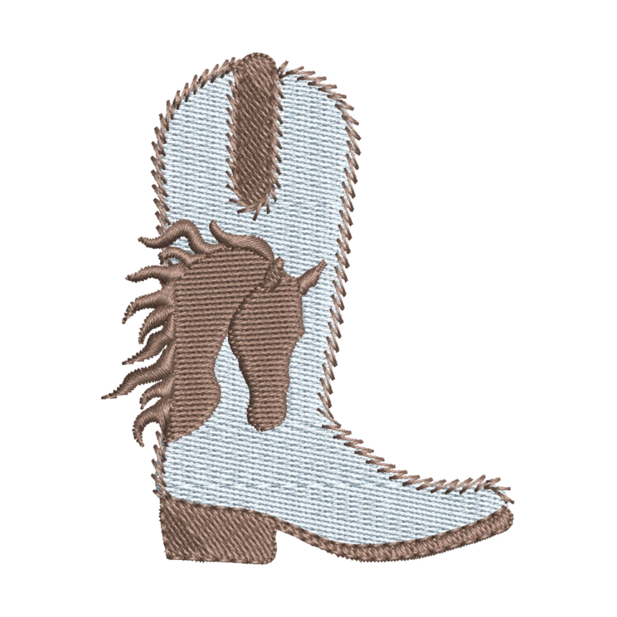 Western Boot Embroidery Design | Cowboy Cowgirl Boot Embroidery Machine ...