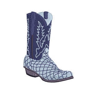 Western Boot 1 Embroidery Monogram File, 5 Sizes, Digital Embroidery Machine File, Cowboy Boot