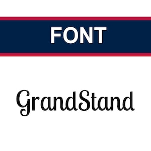 Lettertype 'GrandStand'-borduurmonogramlettertypebestand, 5 maten, kalligrafie, handgeschreven, Scriptlettertype, bestand digitale borduurmachine, kinderlettertype