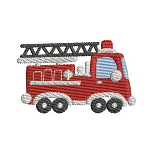 Firetruck Embroidery Monogram File, 5 Sizes, Digital Embroidery Machine File, Kids Firetruck Embroidery, Firetruck Design, Firetruck Motif