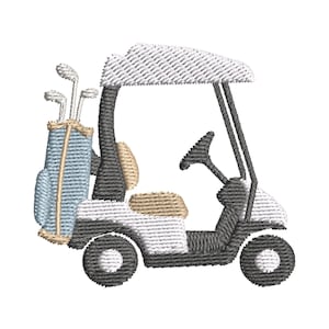 Plik do haftu monogramu wózka golfowego, 5 rozmiarów, plik do cyfrowej maszyny do haftu, monogram golfowy dla chłopców, motyw sportowy, wzór golfowy