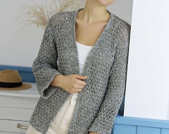Crochet Cardigan Pattern PDF for Women | Easy Beginner Lightweight Sweater | Instant Digital Download