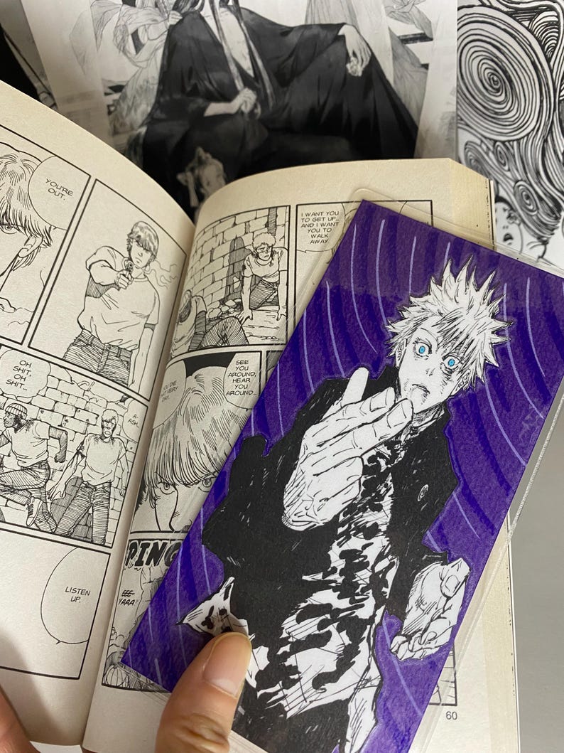 Bookmarks Pattern Gojo Gojo Manga Bookmark ~ Jujutsu Kaisen, Jjk, Gojo Satoru, Double Sided ...