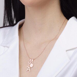 Custom  Name Necklace,Personalized Initial Necklace,Dainty Name Necklac,Vertical Name Necklace,gold name necklace,gold necklace,gift for her