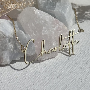 Personalized Name Necklace by Caitlyn Minimalist • Gold & Silver Name Necklace with Box Chain • Gift for Her • Personalized Gift