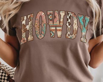 Comfort Colors® Howdy Shirt, Western Graphic Tee Women, Rodeo Shirt, Yeehaw Tee, Cowgirl Graphic Shirt, Country Concert Tee, Farm Girl Tee