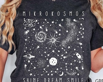 Mikrokosmos Graphic Shirt, Shine Dream Smile Tee, Twinkling Starlight Shirt, Space Shirt, Celestial Shirt, Mikrokosmos Shirt,Mikrokosmos