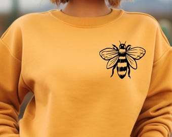 Bee Sweatshirt, Cute T-Shirt, Pocket Bee Shirt, Insect Shirt, Nature Shirt, Fly Shirt, Honey Tee, Bee Happy Tee, Joyful Shirt, Save The Bess
