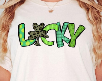 Lucky Shirt, Happy Go Lucky, Shamrock Shirt, Womens St Pattys Shirt, St Patrick Day Shirt, Lucky Clover Shirt, Lucky Women Shirt, Irish Tee