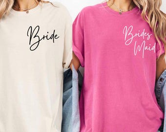 Comfort Colors® Bride Bridesmaid Shirt, Matching Bridesmaid Shirt, Bridal Party Shirt, Retro Bride Shirt, Bridesmaid Gift, Bride Tee,Wedding